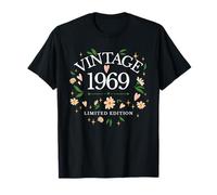 Vintage 1969 Fleur Florale 57 Ans 57e Anniversaire Femme T-Shirt