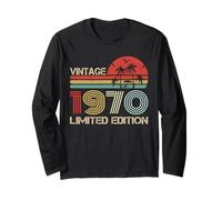 Vintage 1970 Limited Edition Retro Year Vintage Birthday Manche Longue