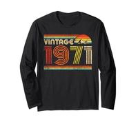Vintage 1971 Classic 1971 Vintage Year Men Women Birthday Manche Longue