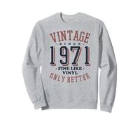 Vintage 1971 Fine Like Vinyl Only Better Retro Birthday Sweatshirt