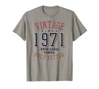 Vintage 1971 Fine Like Vinyl Only Better Retro Birthday T-Shirt