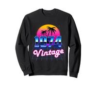 Vintage 1974 Anniversaire 51 ans Années 80's Rétro Palmier Coucher de Soleil Sweatshirt