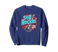 Vintage 1974 Still Rockin' Since Cadeau pour Femme Amateur de Musique Sweatshirt, Unisexe pour Adultes, Bleu Marine, M