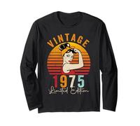 Vintage 1975 Édition limitée 47e Anniversaire pour Femmes nées en 1975 Manche Longue