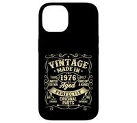 Vintage 1976 Made Or Born in 1976 Original Parts Birthday Coque pour iPhone 14