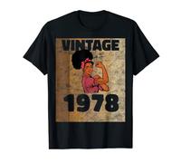Vintage 1978 Limited Edition 45th Birthday Afro Girls Women T-Shirt
