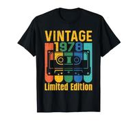 Vintage 1978 Limited Edition Cassette Tape Classic Birthday T-Shirt