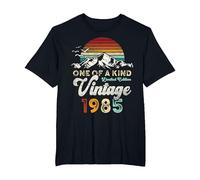 Vintage 1985 Anniversaire 41 Ans Montagnes Retro T-Shirt, Homme Grandes Tailles, Noir, 4X Tall