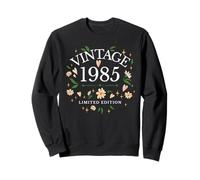 Vintage 1985 Fleur Florale 41 Ans 41e Anniversaire Femme Sweatshirt