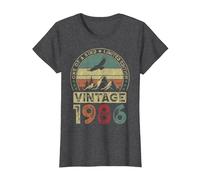 Vintage 1986, Edition limitée, 40e Anniversaire, 40 Ans T-Shirt, Femme, Chiné Foncé, S