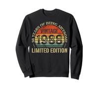 Vintage 1988 Édition limitée 38ème Anniversaire 38 Ans Sweatshirt