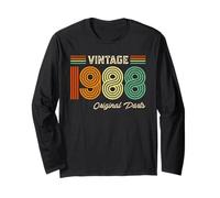 Vintage 1988 Original Parts Birthday 1988 Men Women Vintage Manche Longue