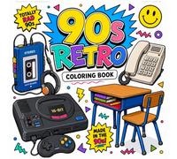 Vintage 1990s Board Game Set Coloring book: Adults - Retro Family Game Night Illustration with Classic Board, Dice, Cards and Game Pieces