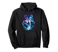 Vintage 2 Midnight Wolf pour Les Amateurs de Loups Moon Howling Funny Sweat à Capuche