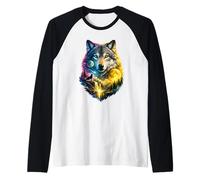 Vintage 2 Wolf pour Les Amateurs de Loups Moon Howling Funny Manche Raglan