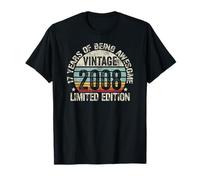 Vintage 2008 Birthday Gift Shirt 17 Years of Awesome T-Shirt