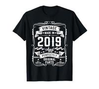 Vintage 2019 6yr 6th Birthday Gifts Boys Girls 6 Year Old T-Shirt