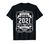 Vintage 2021 4yr 4th Birthday Gifts Boys Girls 4 Year Old T-Shirt