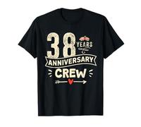 Vintage 38 years marriage anniversary Crew couple His/Her T-Shirt