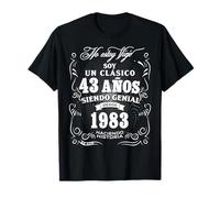 Vintage 43e Anniversaire Hommes drôle 1983 43 Anniversaire Espagnol T-Shirt