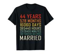 Vintage 44 Ans Mois Marié 44ème Anniversaire de Mariage T-Shirt