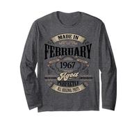 Vintage 60th Birthday Legend February 1967 60 Years Old Gift Manche Longue