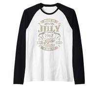 Vintage 60th Birthday Legend July 1967 60 Years Old Gift Manche Raglan