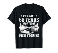 Vintage 68e Anniversaire Pêche Caudeau 68 Ans Homme Pêcheur T-Shirt