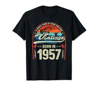 Vintage 69e Anniversaire 69 Ans Amateurs de pêche nés 1957 T-Shirt