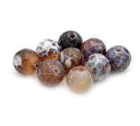 Vintage 8 perles en agate de feu naturel 10mm pour bricoler vos bijoux