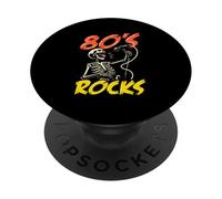 Vintage 80s Rocks Chantant Squelette Rétro Rock Musique PopSockets PopGrip Adhésif