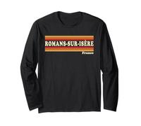 Vintage 80s Romans-sur-Isère France Retro Graphic Manche Longue