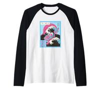 Vintage 80s Vaporwave Ramen Waves Great Wave Off Kanagawa Manche Raglan