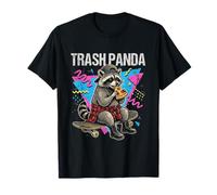 Vintage 90s Grunge Raccoon Trash Panda Pizza Skateboard T-Shirt
