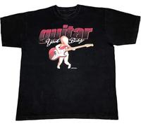 Vintage 90s Guitar Baby Tshirt 1998 Faded Black Tee Black Hemden(X-Large)