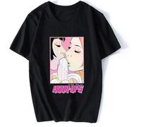 Vintage 90'S Hook Ups Style 2 s Eat Banana Hentai T-Shirt Men Cotton Tshirt Hip Hop Tees Tops Streetwear Black Manches Courtes(Large)