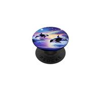 Vintage 90s Inspired Airbrush Orca Sunset Rainbow Frutiger PopSockets PopGrip Adhésif
