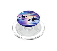 Vintage 90s Inspired Airbrush Orca Sunset Rainbow Frutiger PopSockets PopGrip pour MagSafe