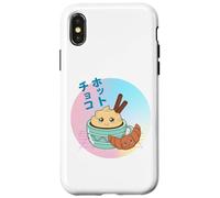 Vintage 90s Kawaii Japanese Hot Chocolate & Croissant Coque pour iPhone X/XS