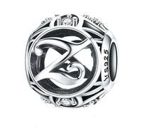 Vintage A-Z Lettre Charmes 925 En Argent Sterling Alphabet Perles Creuses Fit Femmes Bracelets Bijoux