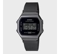 Casio Montre homme Vintage Iconic A168WEMB-1BEF, Noir, Chronométrage, Alarme, Étanche 3 ATM