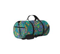 Vintage Abstract Boho Green Floral Sports Bag Tote Bag Sac de sport étanche avec bandoulière Fermeture à glissière 2 poches latérales pour hommes et femmes, sac à bandoulière de voyage et de rangement