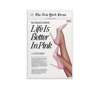 Vintage Aesthetic Life Is Better In Pinks - Retro Headline Wall Poster for Bedroom and Living Room(Unframed,12x18inch(30x45cm))
