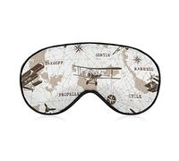 Vintage Air Route World Map Sleeping Eye Mask Eye Shade avec sangle réglable Bandeau pour les voyages en avion