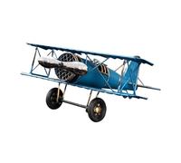 Vintage Airplane Decor - Classic Biplane Figurine, Retro Aircraft Sculpture Model, Metal Iron Aviation Ornament Display, Antique Style Plane Collectible Decor Piece, Nostalgic Theme Decoration