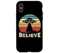 Vintage Alien UFO Hunter - Je Veux y Croire Coque pour iPhone X/XS