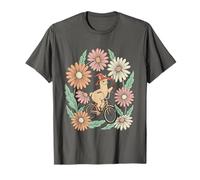 Vintage Alpaga Sorcière Vélo Équitation Floral T-Shirt