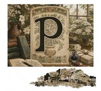 Vintage Alphabet P Puzzle pour Adultes en Bois, 300 pièces | Cadeau puzzle: loisir calme d'intérieur pour adulte à son propre rythme.