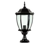 Vintage American Country Post Lights Antirouille Applique Murale en Aluminium étanche Villa Porte Colonne Lampe extérieure Applique Murale Jardin Simple tête extérieur Pilier Lanterne avec Verre