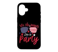 Vintage American Flag 4th July We The People Like to Party Coque pour iPhone 16